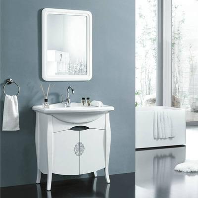 BNC HOME 30'' Freestanding Solid Wood Bathroom Vanity Set  in Glossy White & Dark Grey Finish BCK9111