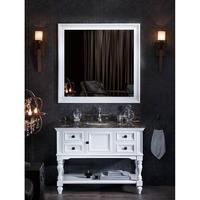 BNC HOME 43'' Wall Hung Solid Wood Bathroom Vanity Set in Snow White/ Dark Walnut Finish BCVS1601-110