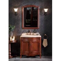 BNC HOME 31'' Freestanding Solid Wood Bathroom Vanity Set in Matte White/ Coffee Brown Finish BCVS-1609-80