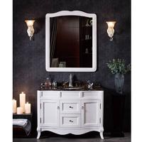 BNC HOME 43'' Freestanding Solid Wood Bathroom Vanity Set in Matte White/ Coffee Brown Finish BCVS1609-110