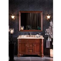 BNC HOME 47'' Freestanding Solid Wood Bathroom Vanity Set in Coffee Brown Finish BCVS1602-120